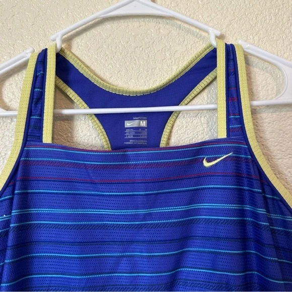 Nike Women's Blue Striped Tank Top - Picture 3 of 6